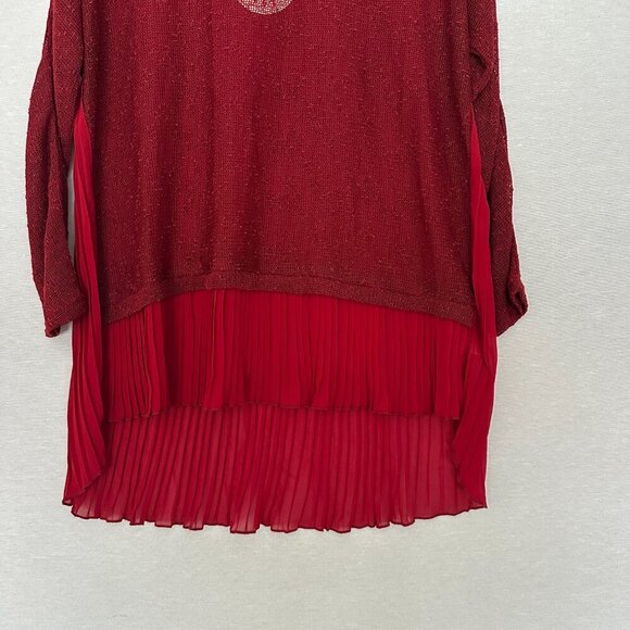 UMGEE "OPERETTA TUNIC" ASYMETRIC FLOWY TUNIC, LONG SLEEVE SHEER TOP LAYER SIZE S - Picture 4 of 8